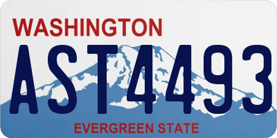 WA license plate AST4493
