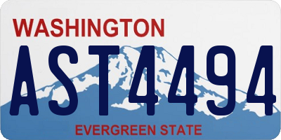 WA license plate AST4494