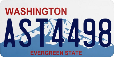 WA license plate AST4498