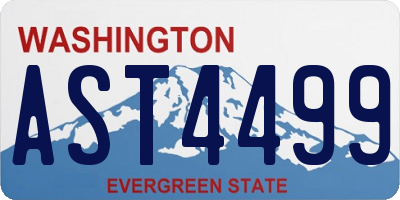 WA license plate AST4499