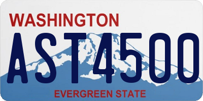 WA license plate AST4500