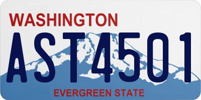 WA license plate AST4501