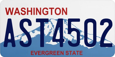 WA license plate AST4502