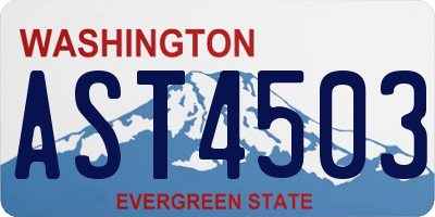 WA license plate AST4503