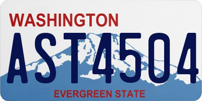 WA license plate AST4504