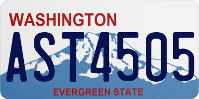 WA license plate AST4505