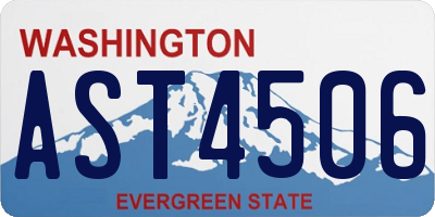 WA license plate AST4506