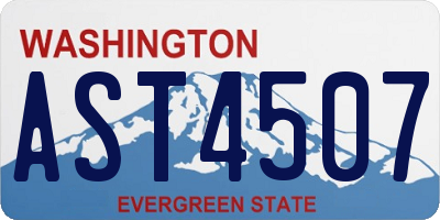 WA license plate AST4507