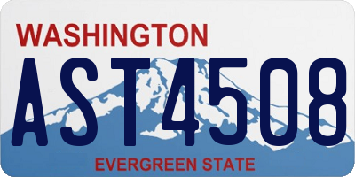 WA license plate AST4508
