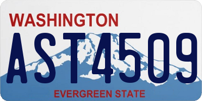 WA license plate AST4509
