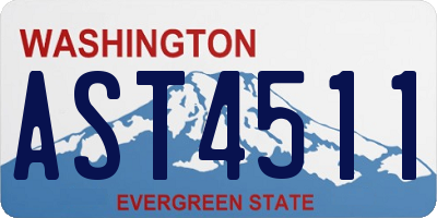 WA license plate AST4511