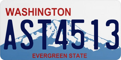 WA license plate AST4513