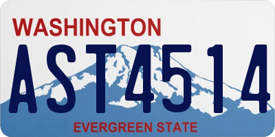 WA license plate AST4514