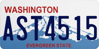 WA license plate AST4515