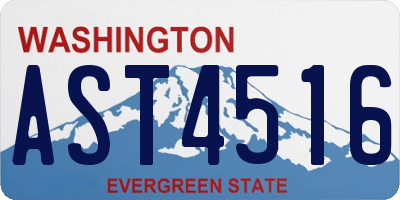 WA license plate AST4516