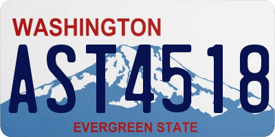 WA license plate AST4518