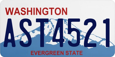 WA license plate AST4521
