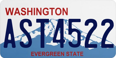 WA license plate AST4522