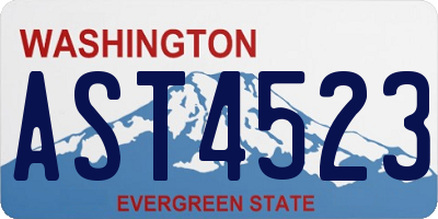 WA license plate AST4523