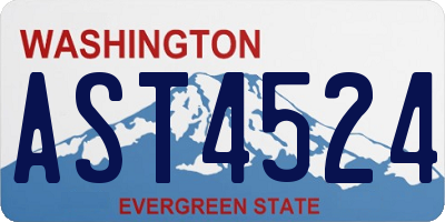 WA license plate AST4524