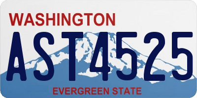 WA license plate AST4525