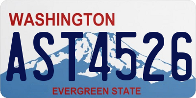 WA license plate AST4526