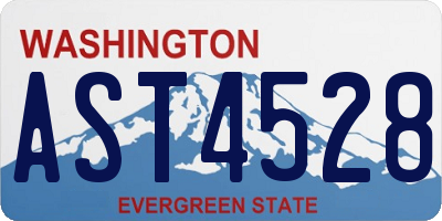 WA license plate AST4528