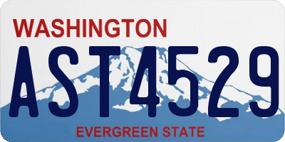 WA license plate AST4529