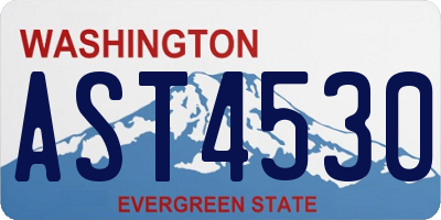 WA license plate AST4530