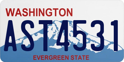 WA license plate AST4531