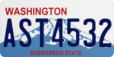 WA license plate AST4532