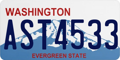 WA license plate AST4533