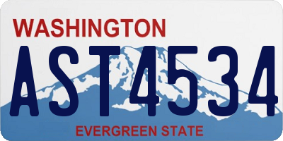WA license plate AST4534