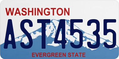 WA license plate AST4535