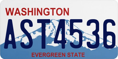 WA license plate AST4536