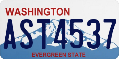 WA license plate AST4537