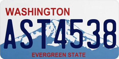 WA license plate AST4538