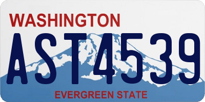 WA license plate AST4539