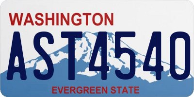 WA license plate AST4540