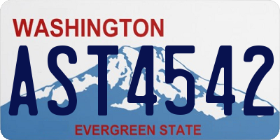 WA license plate AST4542