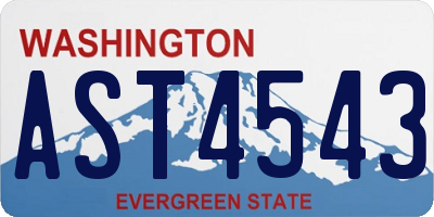 WA license plate AST4543