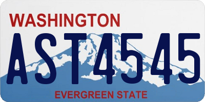 WA license plate AST4545