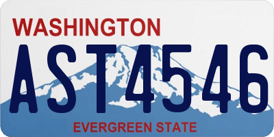 WA license plate AST4546
