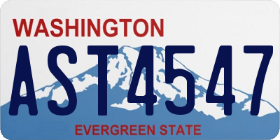 WA license plate AST4547