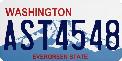 WA license plate AST4548