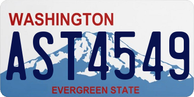 WA license plate AST4549