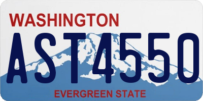 WA license plate AST4550