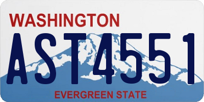 WA license plate AST4551