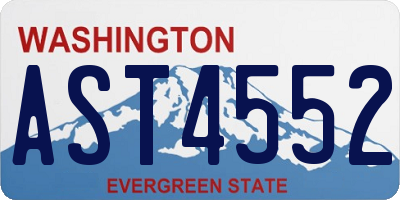 WA license plate AST4552