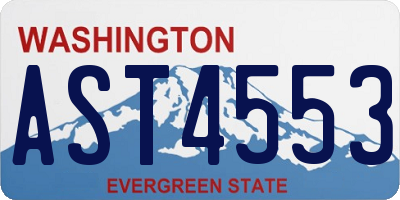 WA license plate AST4553